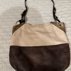 OrYany Two-Tone Cream and Brown leather bag